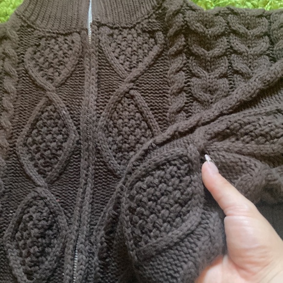 SHEIN Brown Cropped Sweater with Zipper - Picture 3 of 4